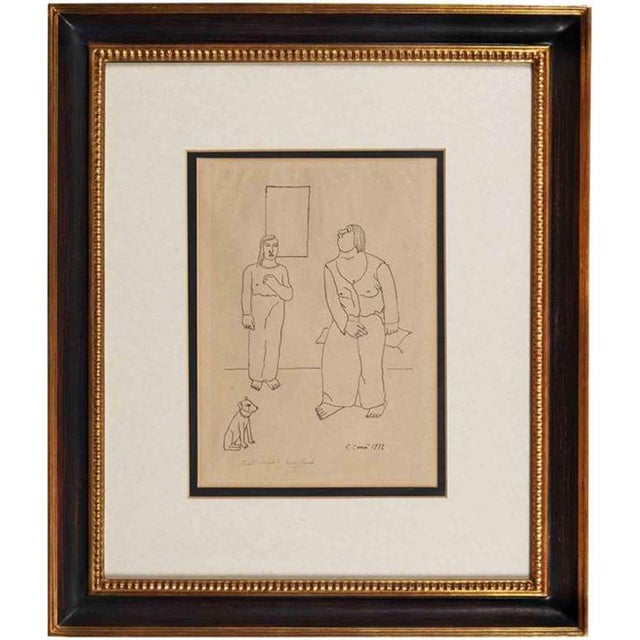 Carlo Carrà, The Acrobats, 1922, Lithograph, Framed For Sale
