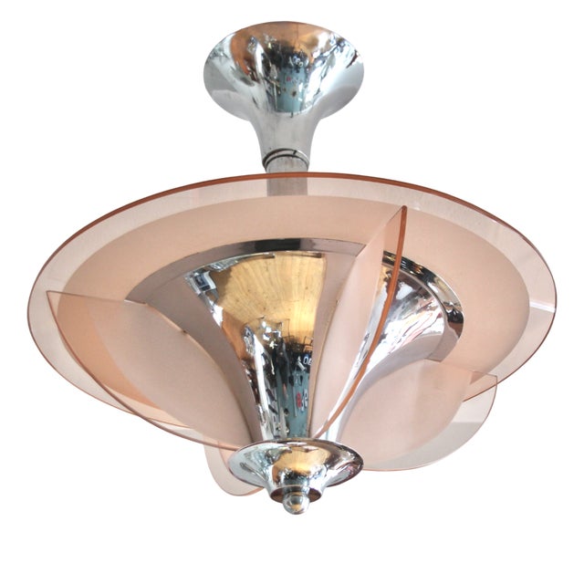 Art Deco Pendant Lamp by Petitot, 1930s For Sale