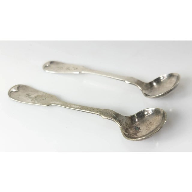 Early 20th Century Early 20th Century Pair of Silverplate Sugar or Mustard Spoons by Hall & Elton For Sale - Image 5 of 10