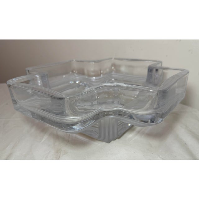 Large Daum Art Deco Clear and Frosted Crystal Centerpiece Bowl Sculpture MCM For Sale - Image 12 of 17