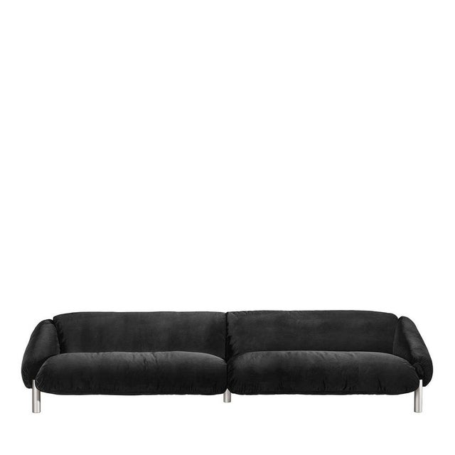Flo Four-Seater Black Fabric Sofa by Lorenza Bozzoli For Sale - Image 6 of 6