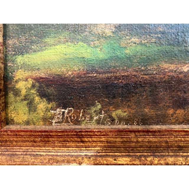 Olive Late 19th-Century Barbizon-Style Pastoral Landscape by C B Robertson For Sale - Image 8 of 11