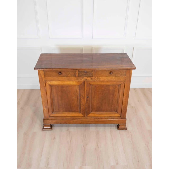 Brown Antique Louis Philippe Sideboard Dresser Cabinet Cupboard Buffet In Walnut For Sale - Image 8 of 11