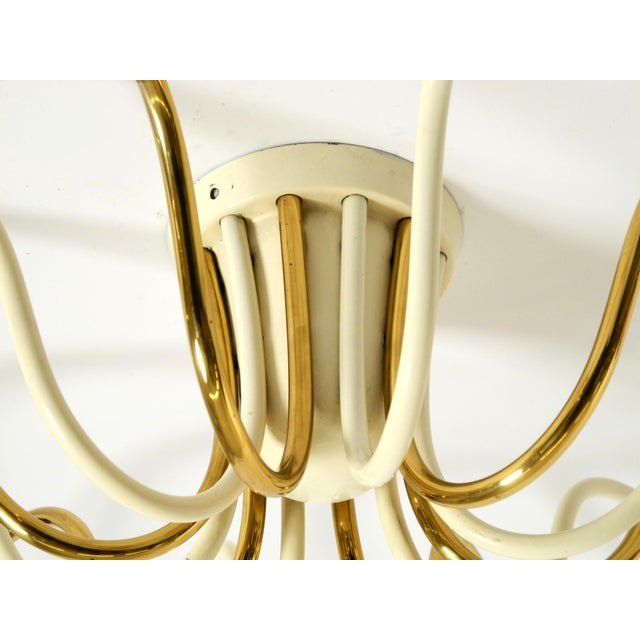Large Mid-Century Modern Brass Sputnik Ceiling Lamp with 12 Arms, 1950s For Sale - Image 13 of 18