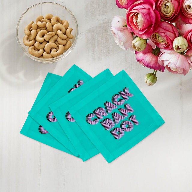 Pulsing with a rhythmic graphic energy, Crack Bam Dot Acqua Pink translates the iconic calls of a Mahjong game into a...