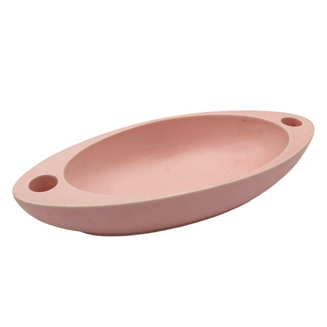Mid-Century Modern 1950s California Pottery Pink #437 Bowl W/ Candle Holder by Hyalyn Pottery For Sale - Image 3 of 5