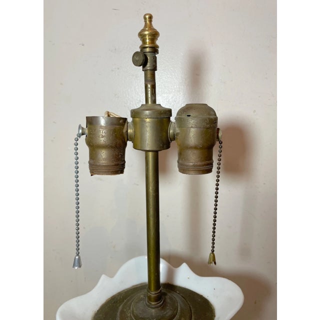 Antique 1800's Hand Painted Figural Porcelain Brass French Electrified Vase Lamp For Sale - Image 11 of 11