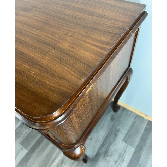 Wood Vintage Louis French Carved Desk with Storage For Sale - Image 7 of 13