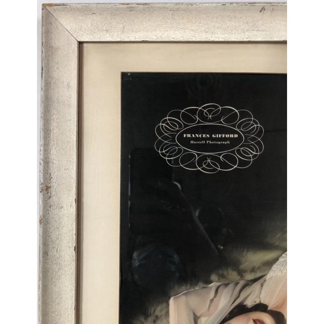 1942 Hollywood Portrait artwork print of actress Frances Gifford by George Hurrell in its original white wood Framed.
