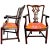 1930's Chippendale Dining Chairs - Solid Mahogany - New Toile De Jouy- Set of 8 For Sale - Image 9 of 13