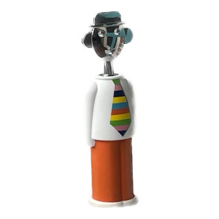 Vintage Alessi Alessandro M. Corkscrew - Alessandro Mendini 2003 Orange/Striped For Sale