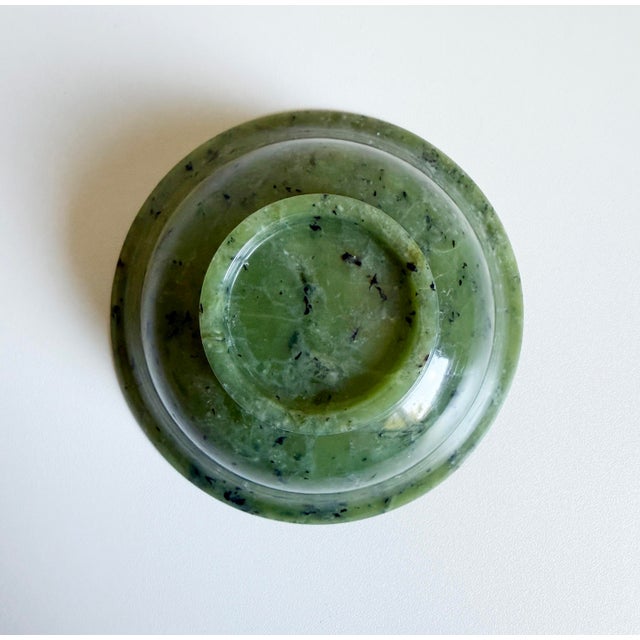 Chinese Spinach Jade Bowl, Mid 20th Century For Sale - Image 11 of 11