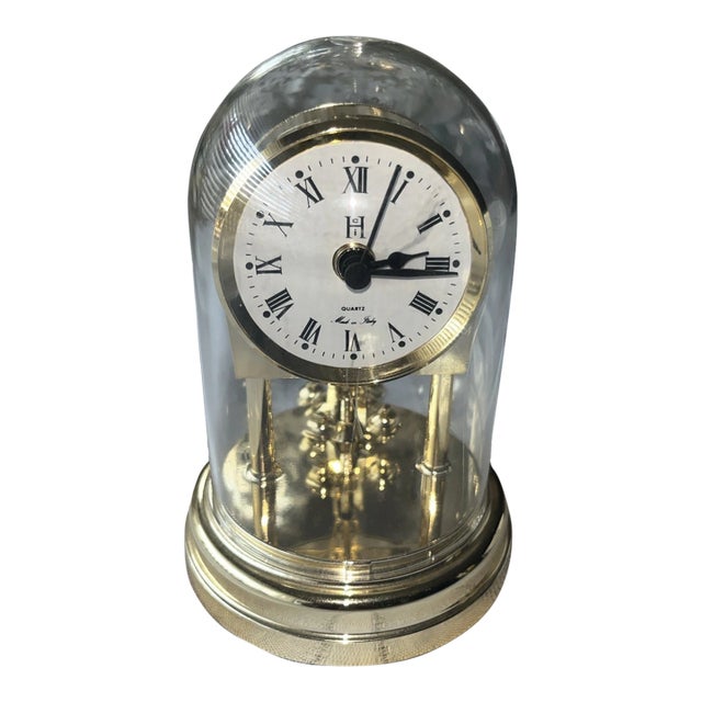 Vintage MCM Hci Elgin Quartz Movement Mini Dome Clock For Sale