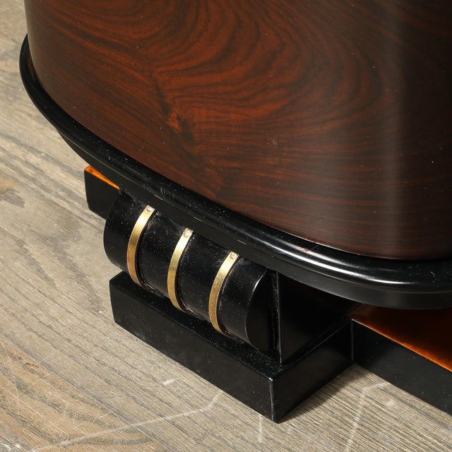 Art Deco Machine Age Partner Desk in Rosewood With Ebonized Fluted Detailing For Sale - Image 10 of 18