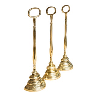 Rare Antique Trio of Door Butlers, English, Brass Doorstop, Edwardian, c.1910 For Sale