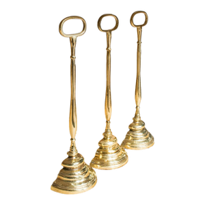 Rare Antique Trio of Door Butlers, English, Brass Doorstop, Edwardian, c.1910