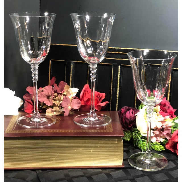 Vintage Mikasa Sonata Glasses Platinum Trim Water Goblets Set of 3