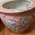 Chinoiserie Vintage Pair of Chinoiserie Large Porcelain Koi Fish Bowl Planters Floral Motif For Sale - Image 3 of 12