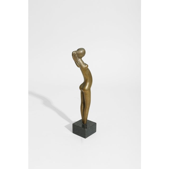 Mid-Century Modern Mid 20th Century Modernist Brass Figure Sculpture For Sale - Image 3 of 6