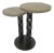 Vintage C.1990's French R & Y Agousti 2-Tier Occasional and/or Drinks Side Table in Forged Iron & Shagreen For Sale