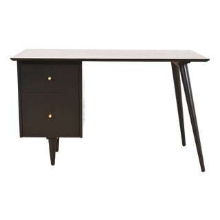 Paul McCobb Planner Group Mid-Century Modern Black Lacquered Writing Desk, Newly Refinished For Sale