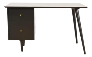 Paul McCobb Planner Group Mid-Century Modern Black Lacquered Writing Desk, Newly Refinished