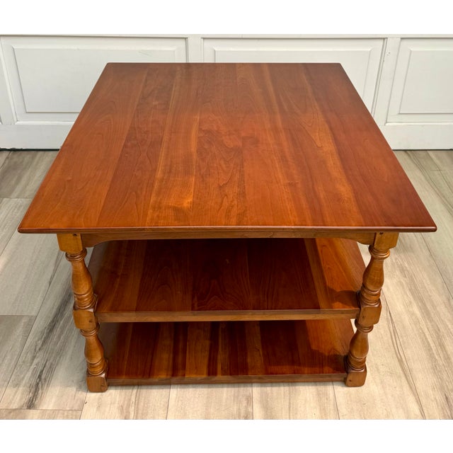 Wood Vintage Leopold Stickley Three-Tier Library & Display Side Table For Sale - Image 7 of 15