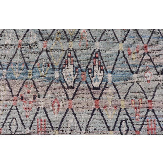 Textile Modern Moroccan Rug by Keivan Woven Arts With All-Over Geometric 9'6 X 11'3 V For Sale - Image 7 of 11