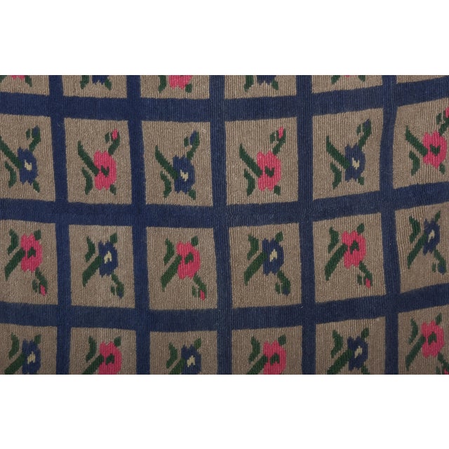 Colorful Vintage Checkered Tulu Rug - Soft Wool Pile For Sale - Image 9 of 12