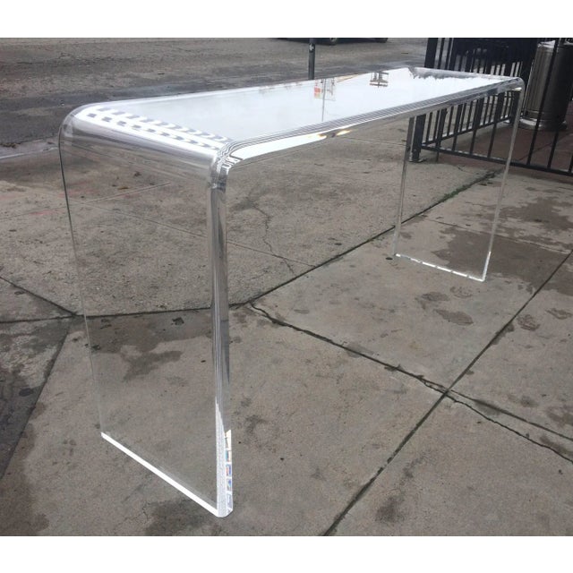 Early 21st Century Amparo Calderón Tápia Lucite Waterfall Console For Sale - Image 5 of 11