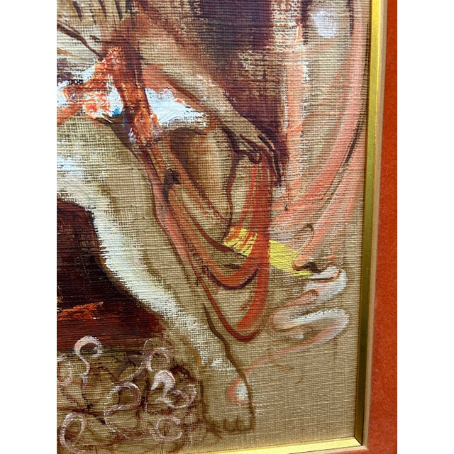 Abstract Midcentury Seated Nude Oil Painting For Sale In New York - Image 6 of 7