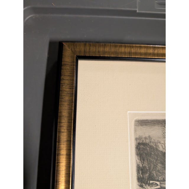 Antique "Canoe Trip Under Willow Trees" 1920 Charles Ruckdeschel Signed Framed Etching German Wall Art For Sale In Boston - Image 6 of 7