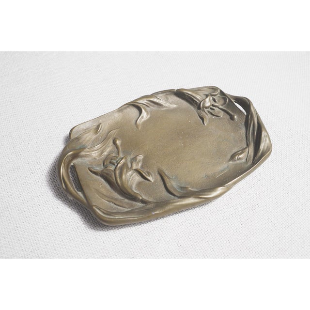 Antique Art Nouveau Bronze Tray by A. Bouny, 1890s For Sale - Image 6 of 11