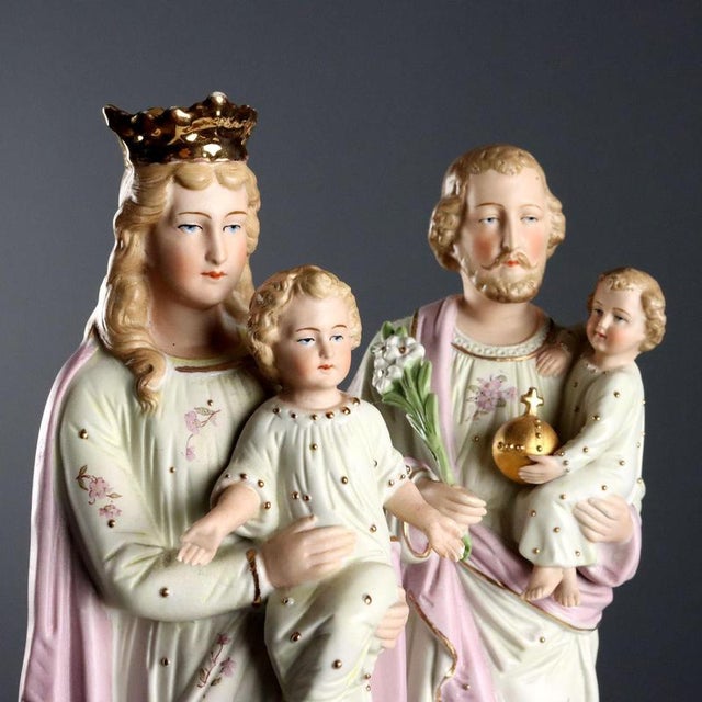 Biscuit Porcelain Sculptures with Gold Details, Set of 2 For Sale - Image 3 of 15