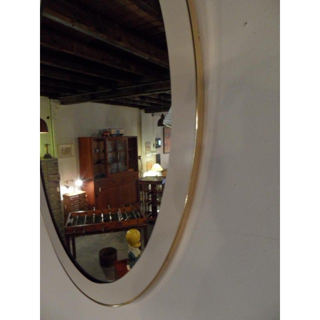 Vintage White Oval Mirror, 1950s For Sale - Image 10 of 11