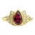 Lotus Gold Ring With Garnet Silver, Gold, Size 6 For Sale