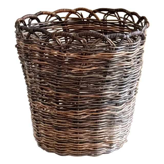 Vintage Twig Planter Basket For Sale