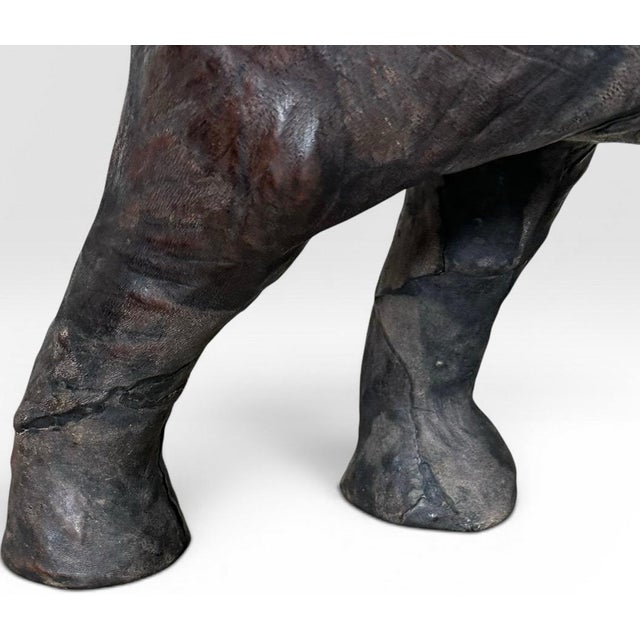 Vintage Mid-Century Leather-Wrapped Elephant Floor Sculpture For Sale - Image 12 of 15