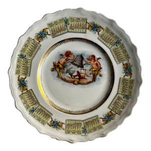 Antique 1910 Angels Calendar Plate