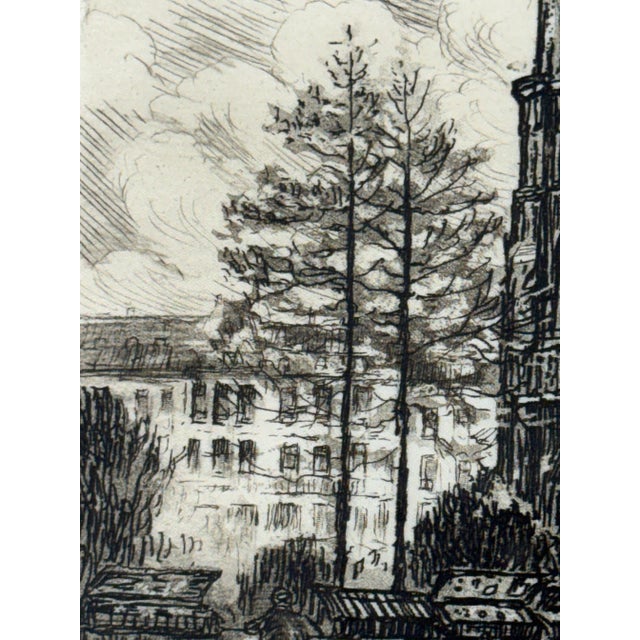 Antique Louis Marie Joseph Ridel "Paris - Nôtre Dame Les Quais", Framed For Sale In San Francisco - Image 6 of 12