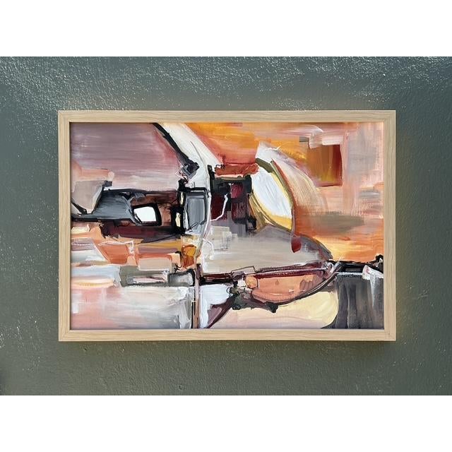 Vintage Original Abstract Oil on Canvas For Sale - Image 4 of 12