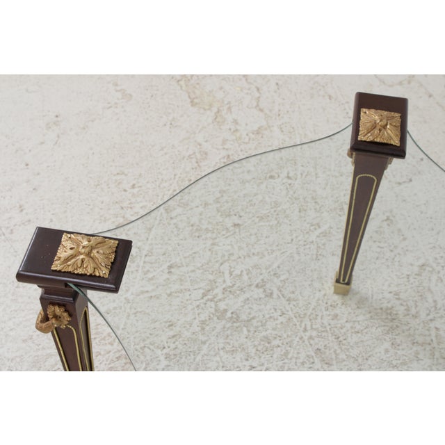 French Vintage Louis XVI Dore Glass Coffee Cocktail Table For Sale - Image 3 of 13