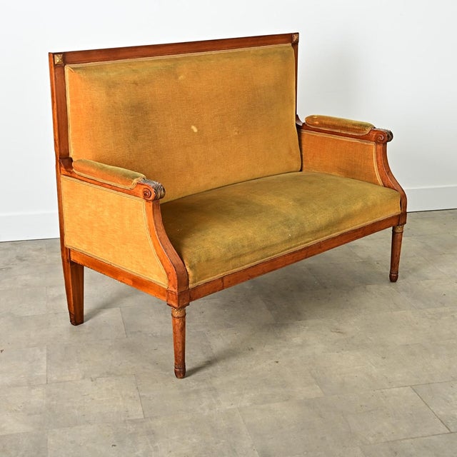 French 19th Century Louis XVI Tall Back Settee For Sale - Image 9 of 12