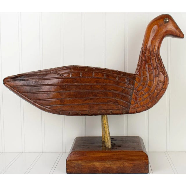 1985 Johnny Wyres "Hen Pheasant" Hand Carved Wooden Folk Art Bird For Sale - Image 13 of 13