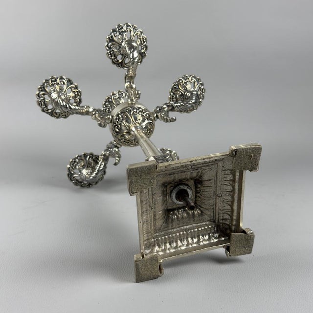 Empire Style Silver-Plated Bronze 6-Light Candelabras, 20th Century, Set of 2 For Sale - Image 10 of 15