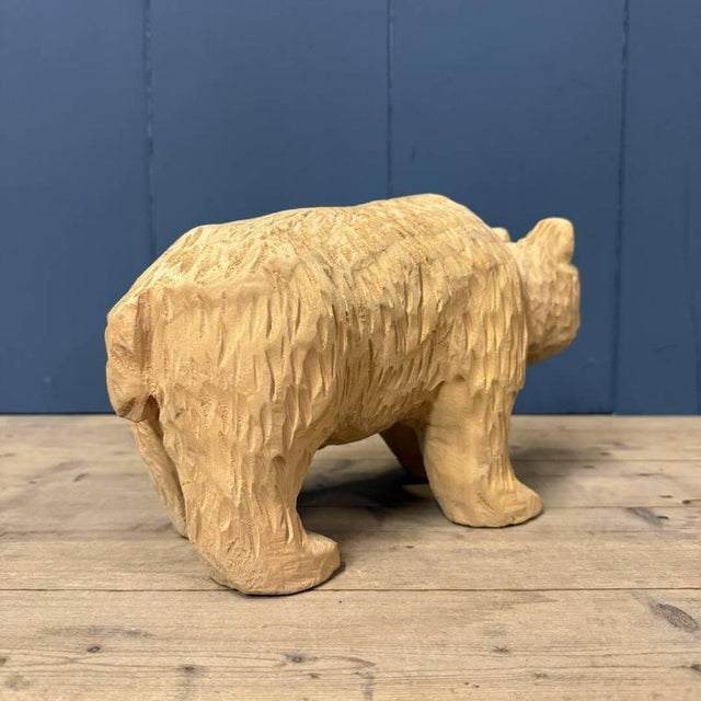 Wood Vintage Wooden Carved Bear For Sale - Image 7 of 12