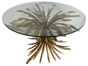 Gold Florentine Wrought Iron Ears Cofee Table by Simoeng