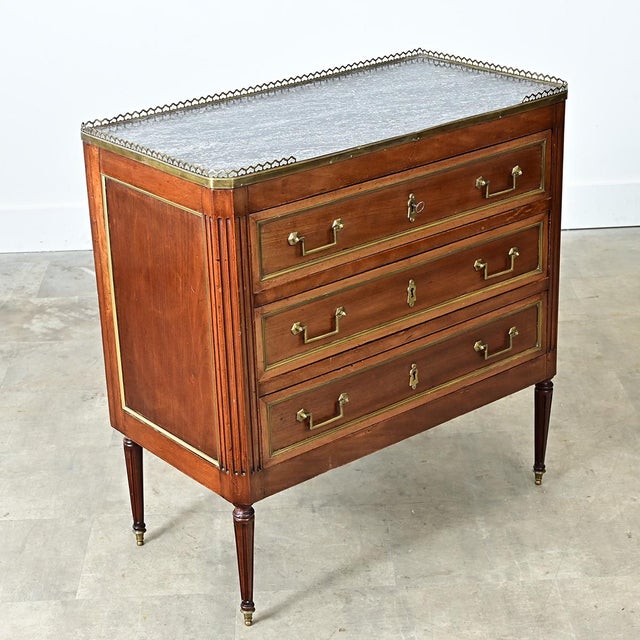 French 19th Century Petite Commode with Inset Marble Top For Sale - Image 10 of 12