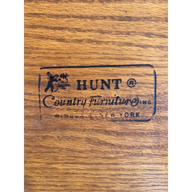 Hunt Country Furniture Saddle Bottom Oak Counter Stools - Set of 4 For Sale - Image 10 of 10