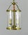 - An attractive French brass lantern - Suspended from its original chain and ceiling fixture - Leading down a central twin...